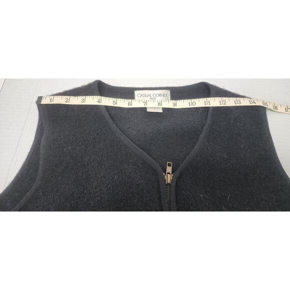 Vtg Casual Corner Boho Black Wool Sleeveless Vest with Zipper, Pockets W Med - Picture 3 of 7